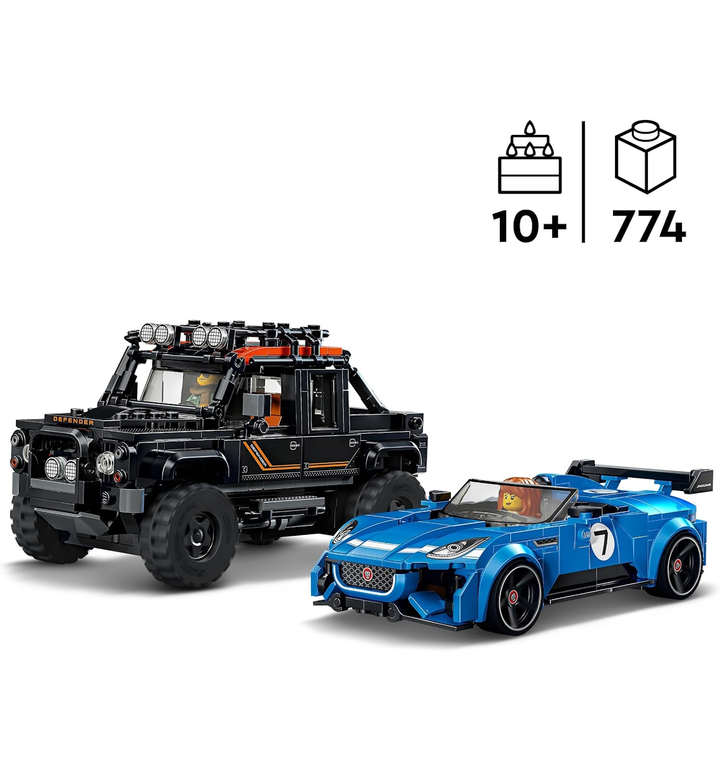 Конструктор LEGO Speed Champions Jaguar и Land Rover 740 дет. - фото 3