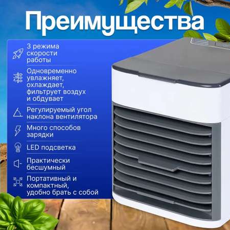 Компактный настольный мини кондиционер CASTLELADY заряд от USB вентилятор, освежитель, увлажнитель, охладитель воздуха