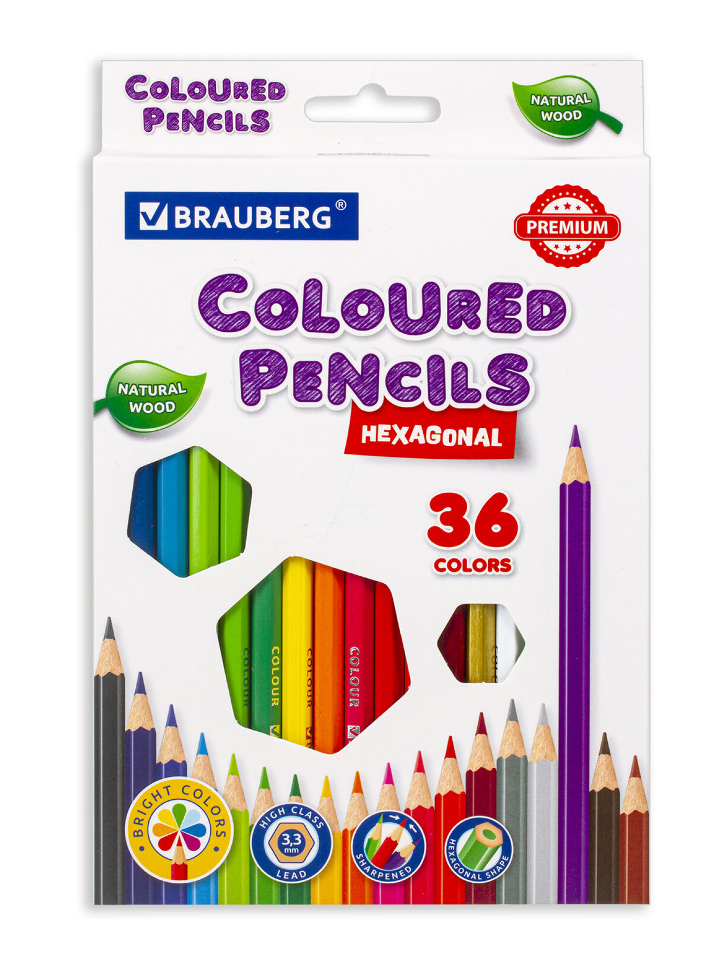 Изображение товара Цветные карандаши Brauberg 36 шт. PREMIUM для рисования