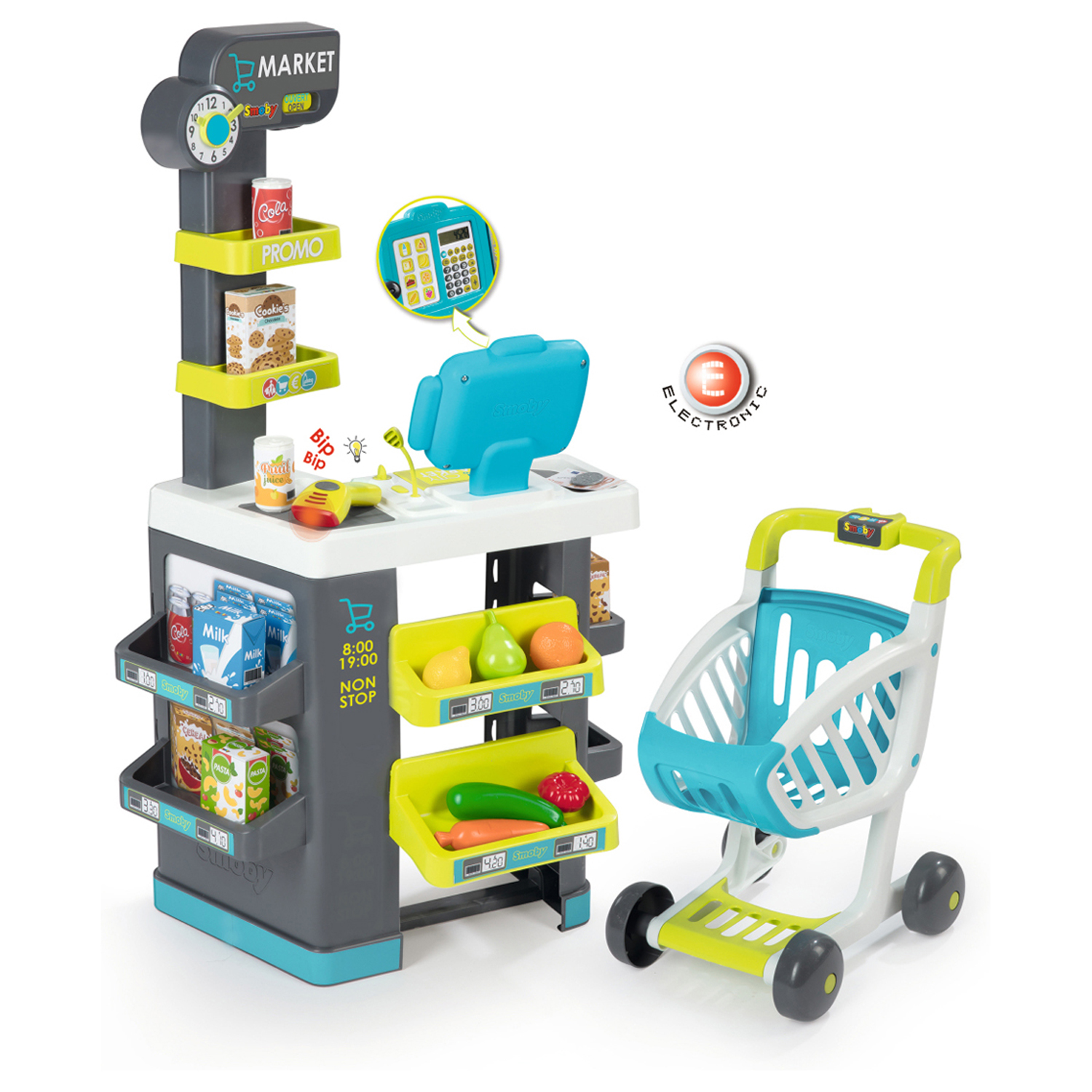 Игровой набор Smoby тележки и корзинки, касса, продукты - фото 3