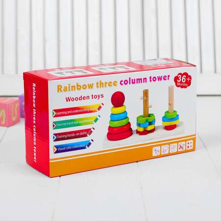 Игрушка Sima-Land пирамидка Цветочки и кружочки