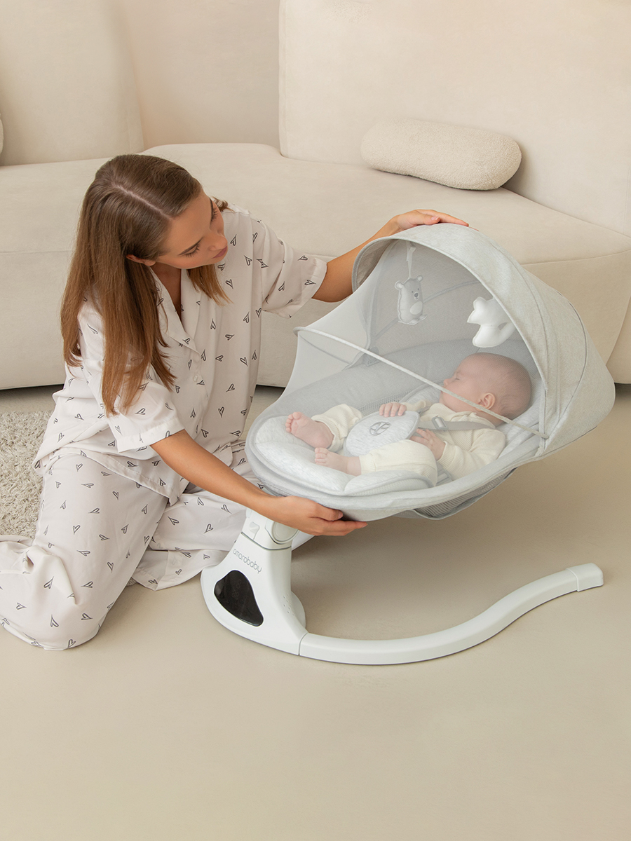 Электронные качели детские Amarobaby Funny swing, черный - фото 27