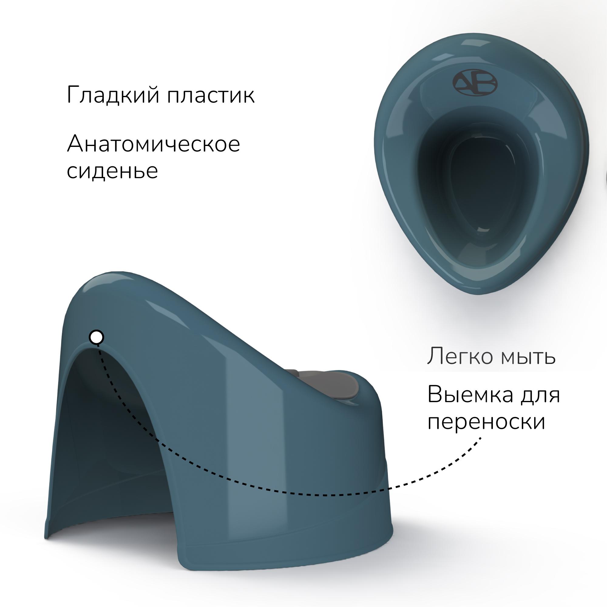 Горшок детский с крышкой Amarobaby Fort бирюзовй - фото 4