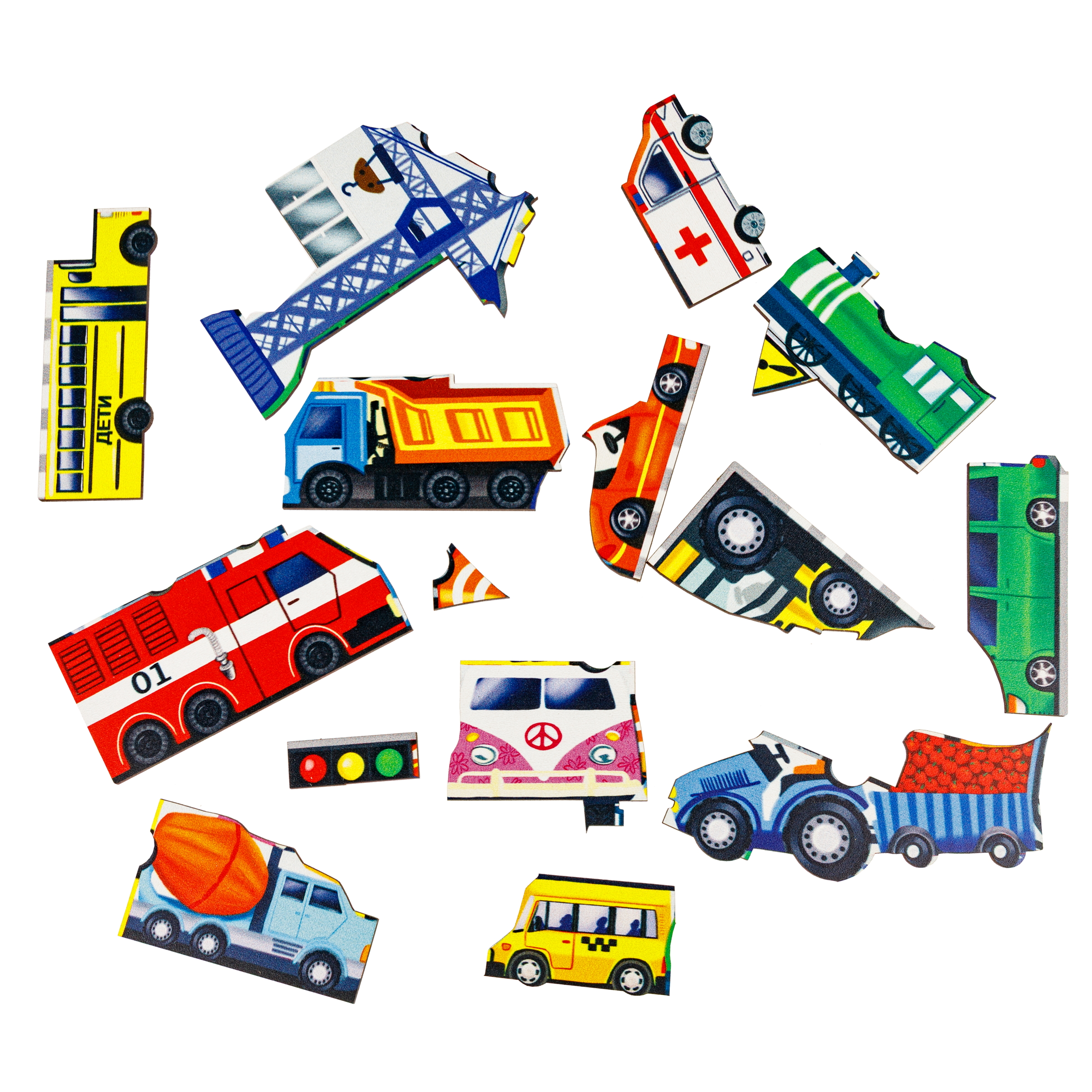 Пазл 1TOY Город машин сортер деревянный - фото 3