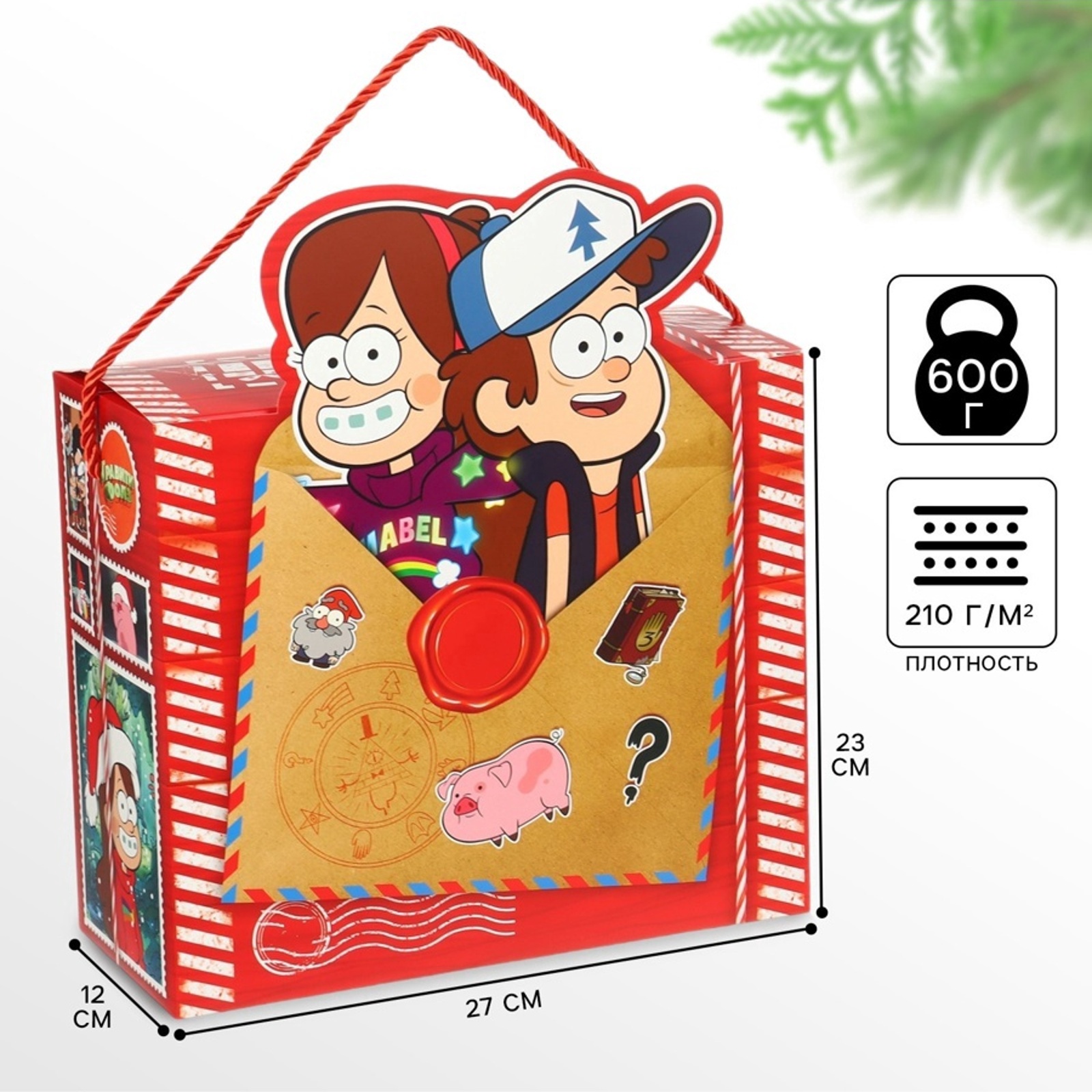 Пакет-коробка Дарите Счастье "Новогодний", 27 х 23 х 12 см - фото 1