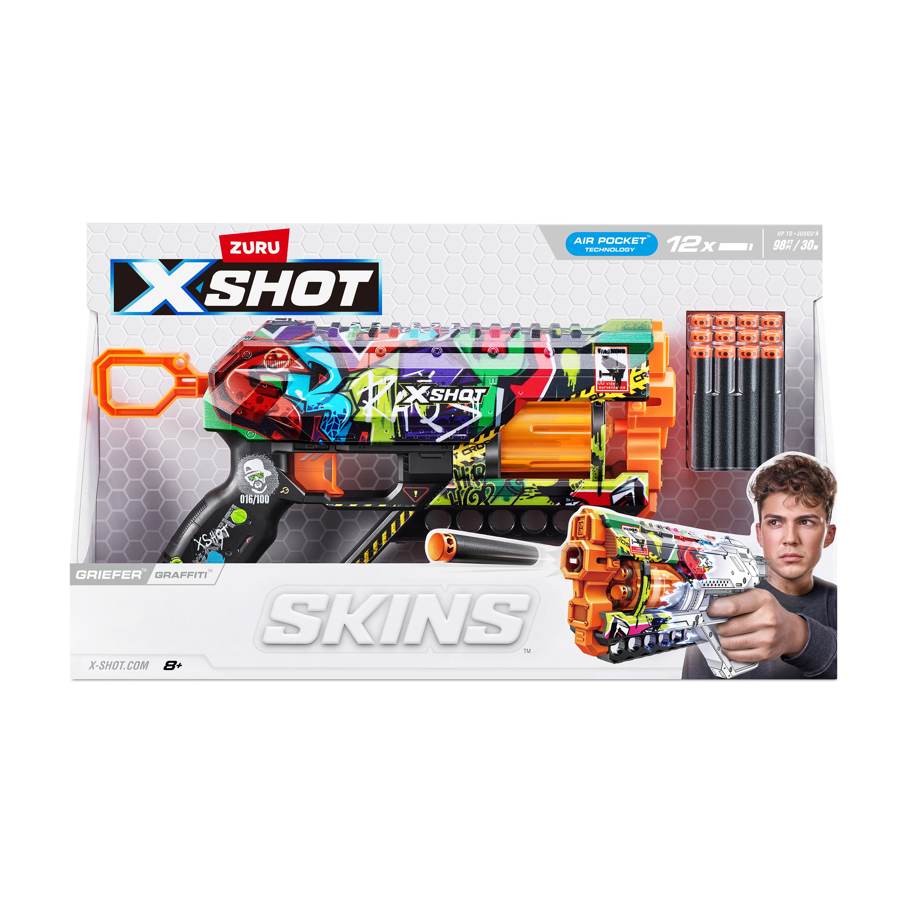 Бластер Zuru XSHOT  Skins Грифер Граффити - фото 10