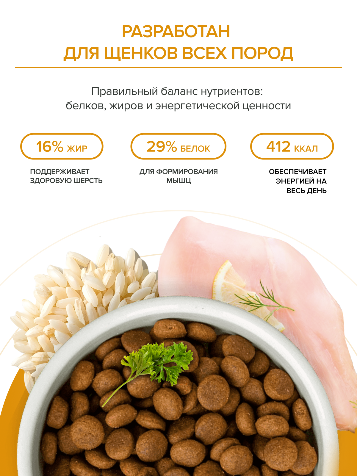 Корм для щенков DOCTRINE сухой с индейкой и рисом 800 г - фото 3