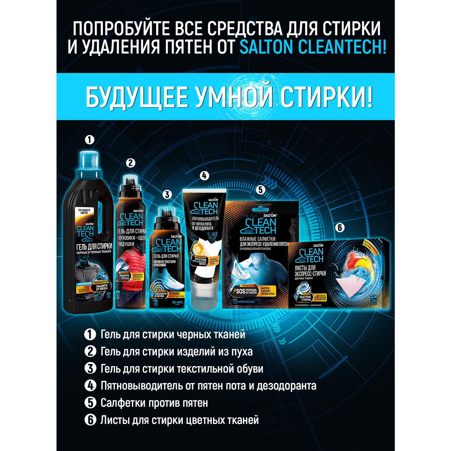 Влажные салфетки Salton Cleantech пятновыводящие 2 упак. 7 шт. - фото 11