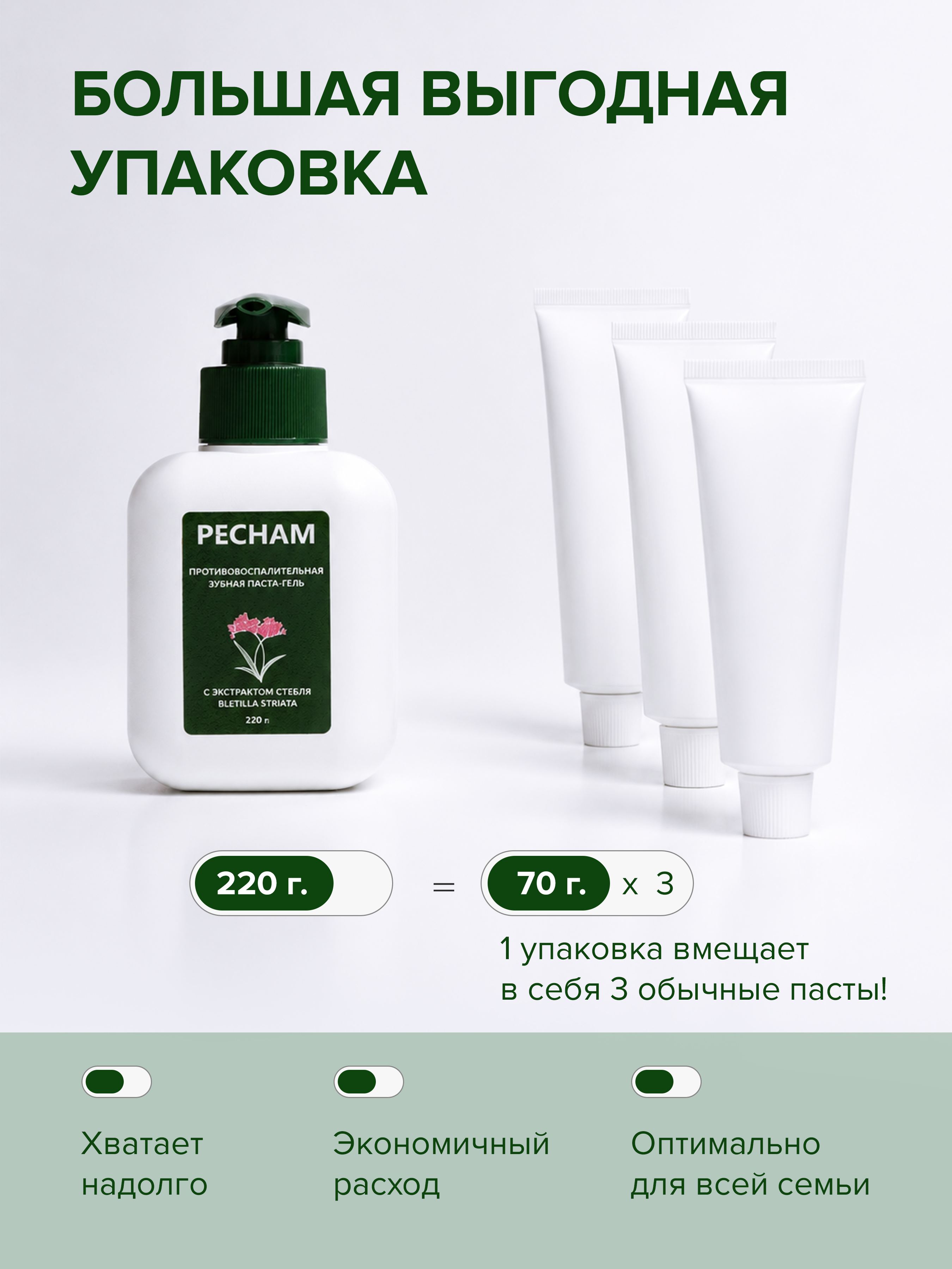 Зубная паста PECHAM без фтора Мята 220 г - фото 9