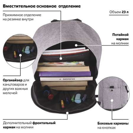 Рюкзак Brauberg Grey Melange