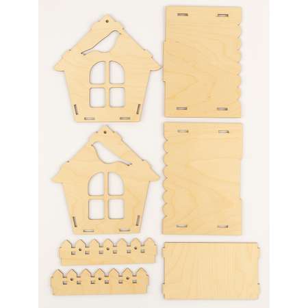 Кормушка WOODING design Домик с птичкой КФ-05