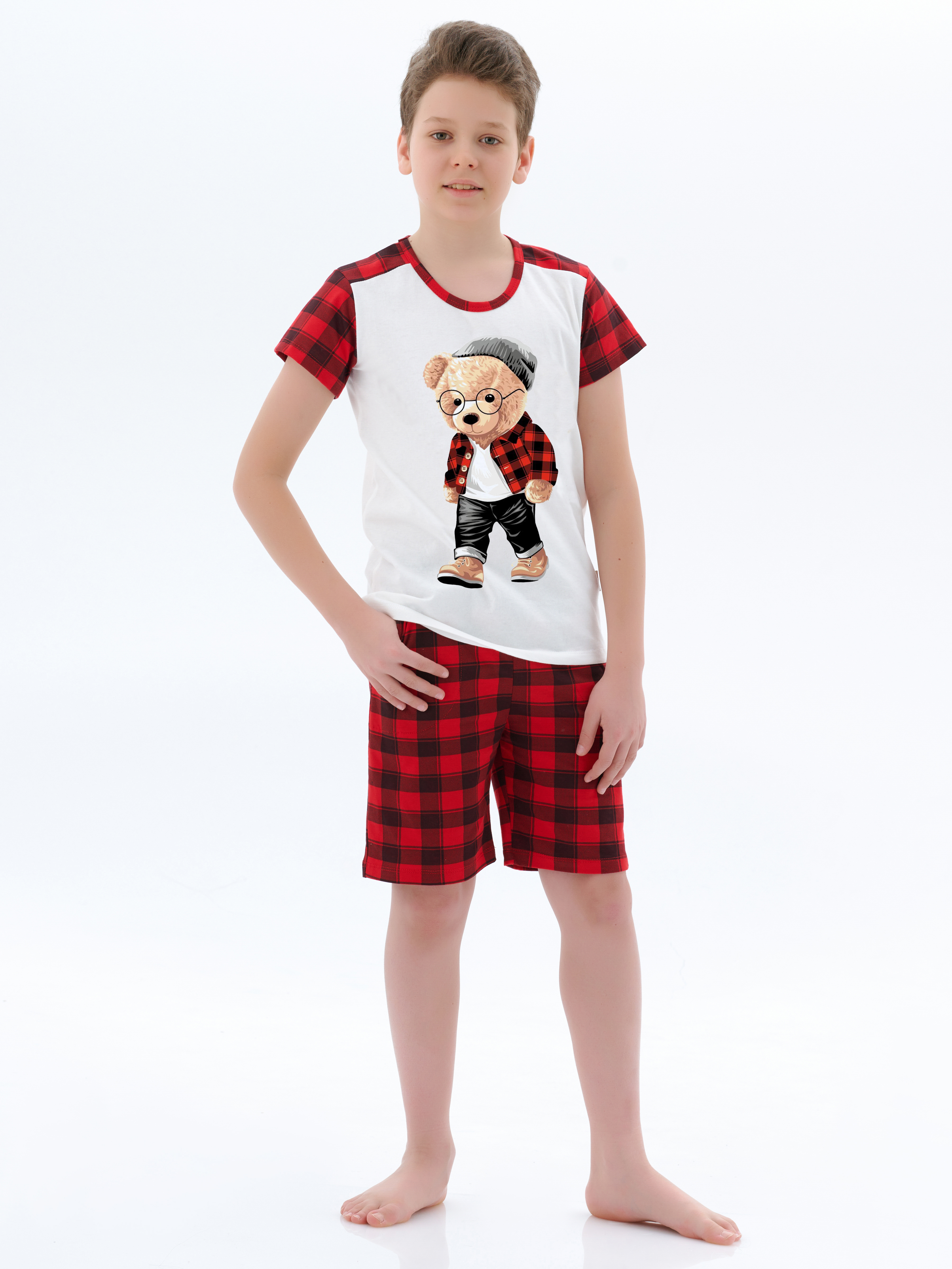 Пижама КрутышОк Т-030 красный, молочный - фото 1