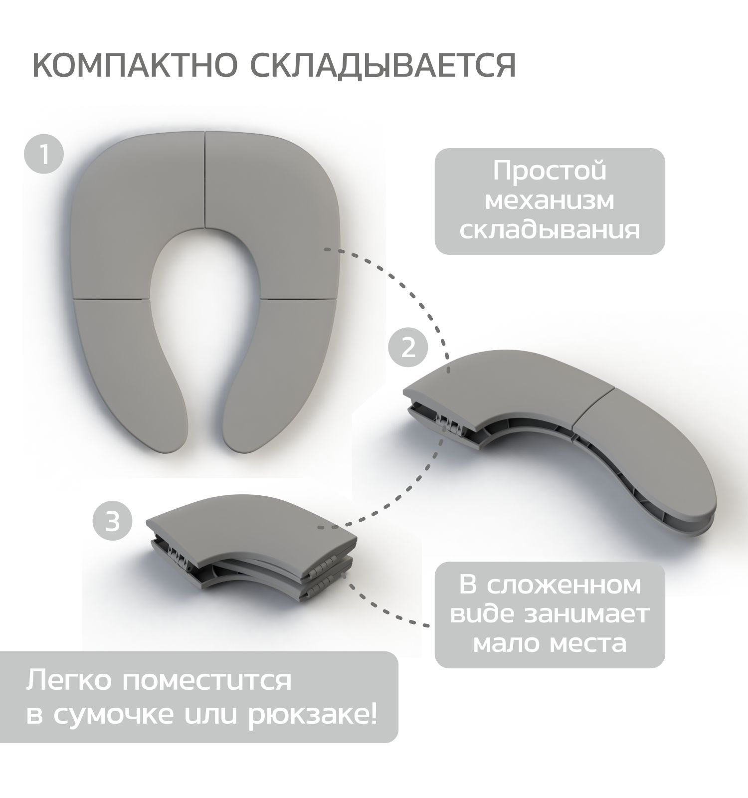 Накладка на унитаз BabyGo Smart seat серый - фото 5