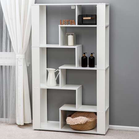 Стеллаж этажерка LETTA Lite Plus Белое тиснен 916х1572х280
