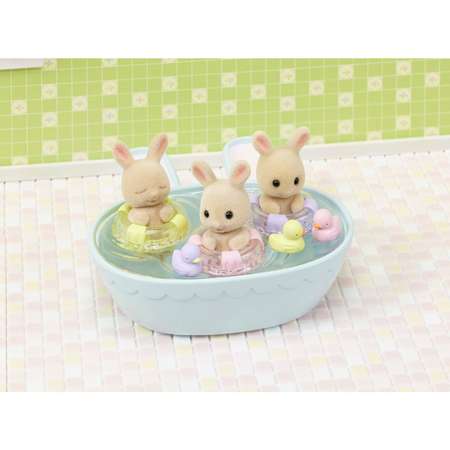 Игровой набор Sylvanian Families для купания тройняшек