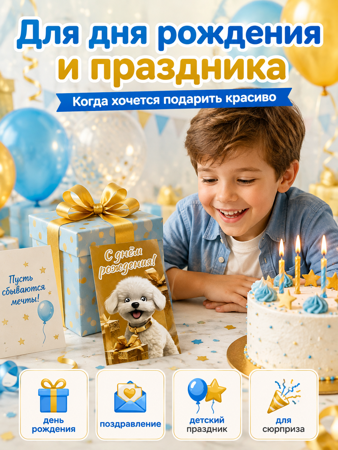 Конверты для денег детские Филькина Грамота С днём рождения с собачкой 10шт - фото 5
