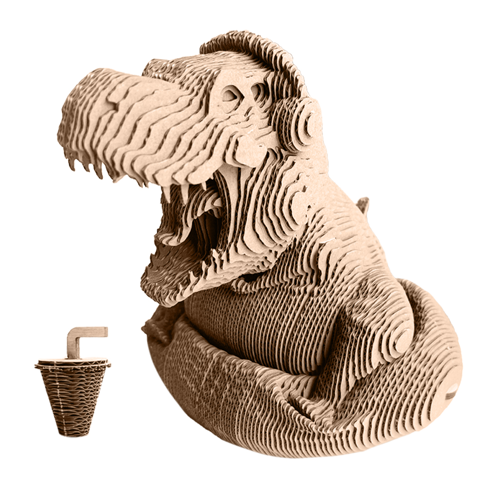 Конструктор 3D картонный QBRIX Динозавр-геймер 20038 - фото 7
