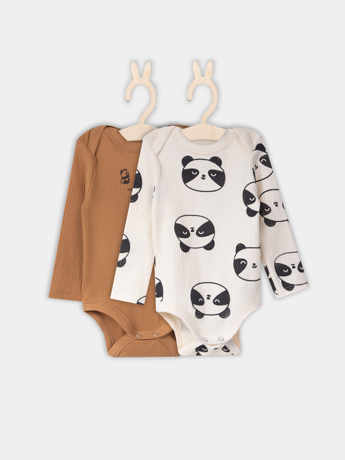 Боди 2 шт Mark Formelle (Марк Формэль) 13018-2/охра +панды на молочном - фото 2