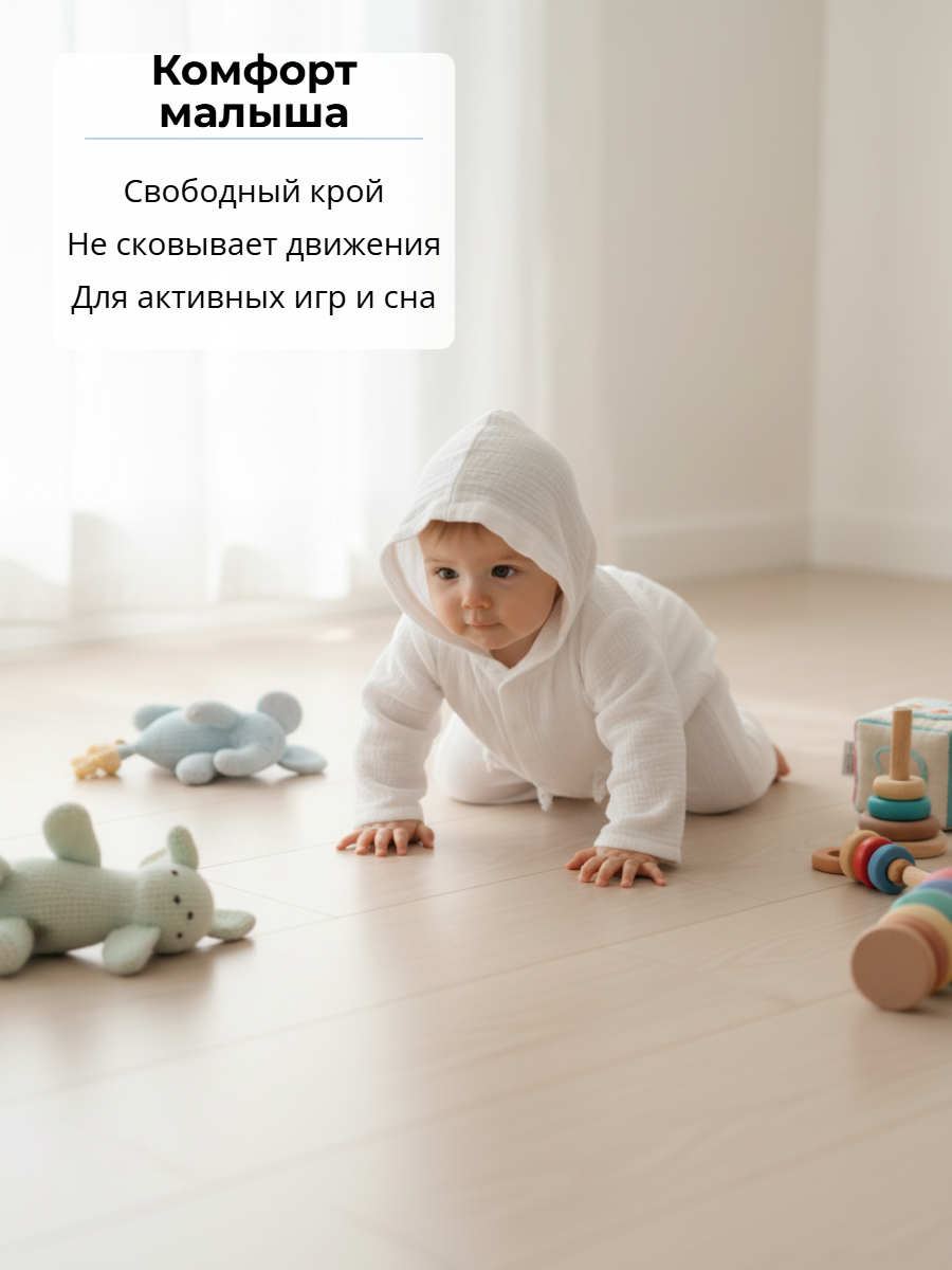 Комбинезон КВАРК лук комбинезон муслиновый для малышей - фото 3