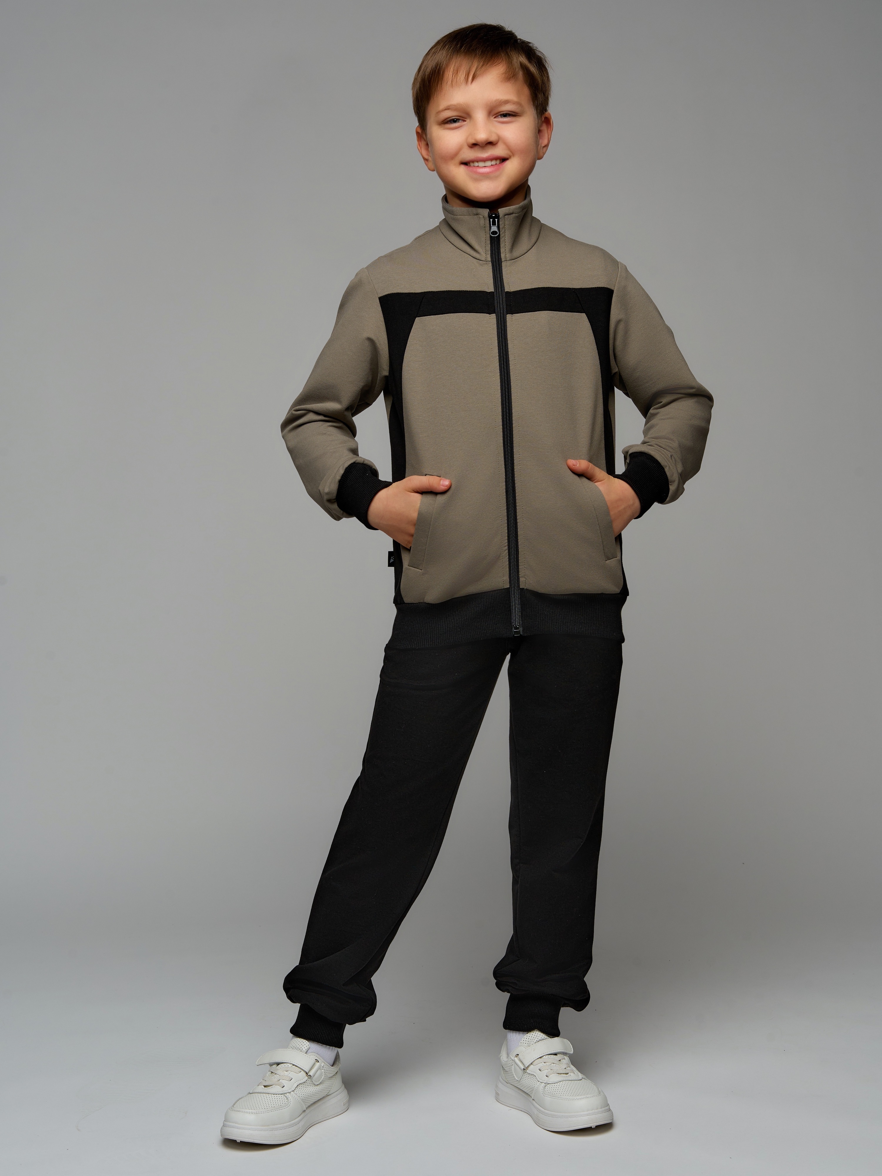 Спортивный костюм RODOS М-324д/черный_бежевый - фото 1