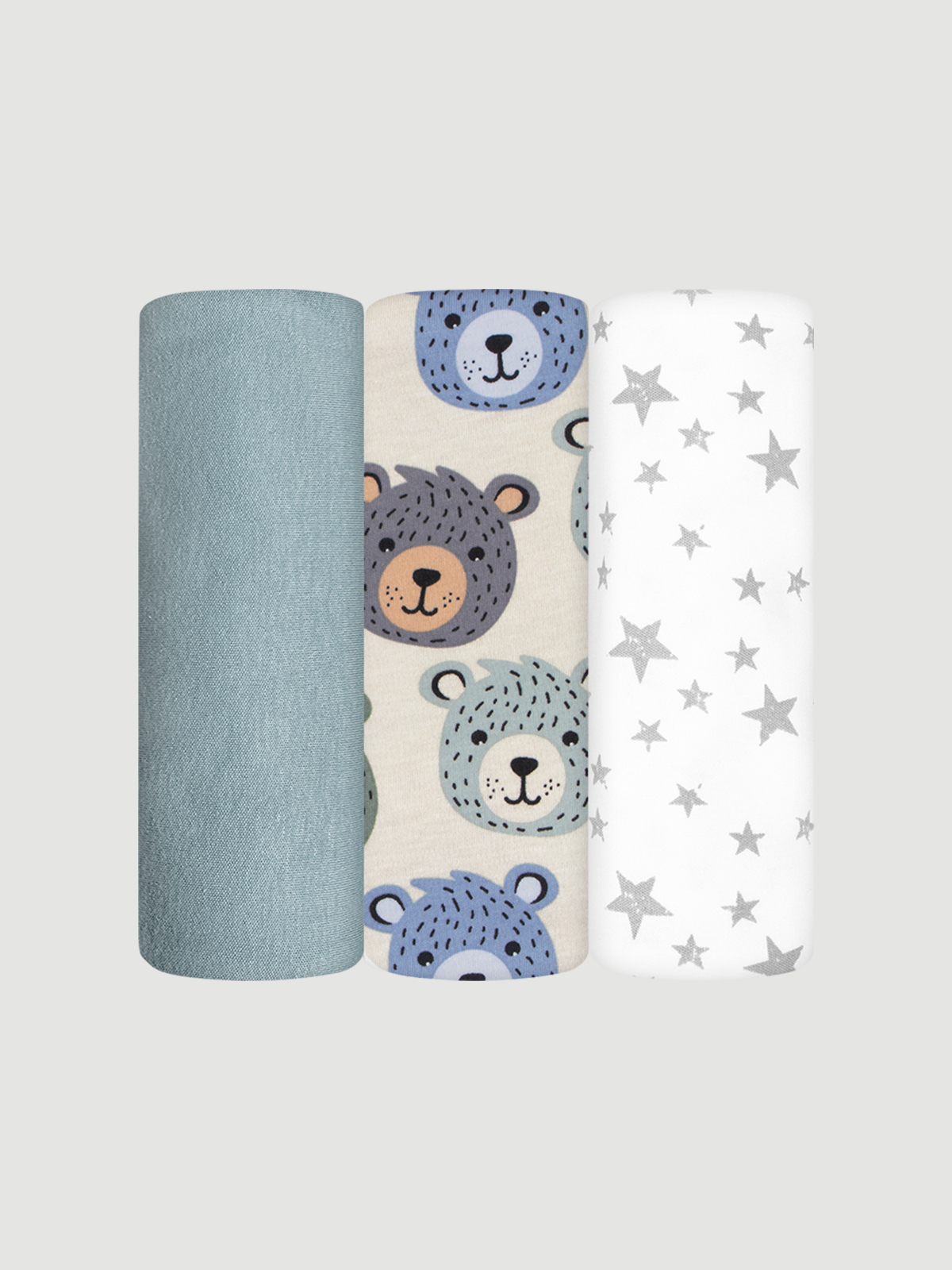 Пелёнка Mjolk Grizzly Bears трикотаж 85х120 см 3 шт. - фото 1