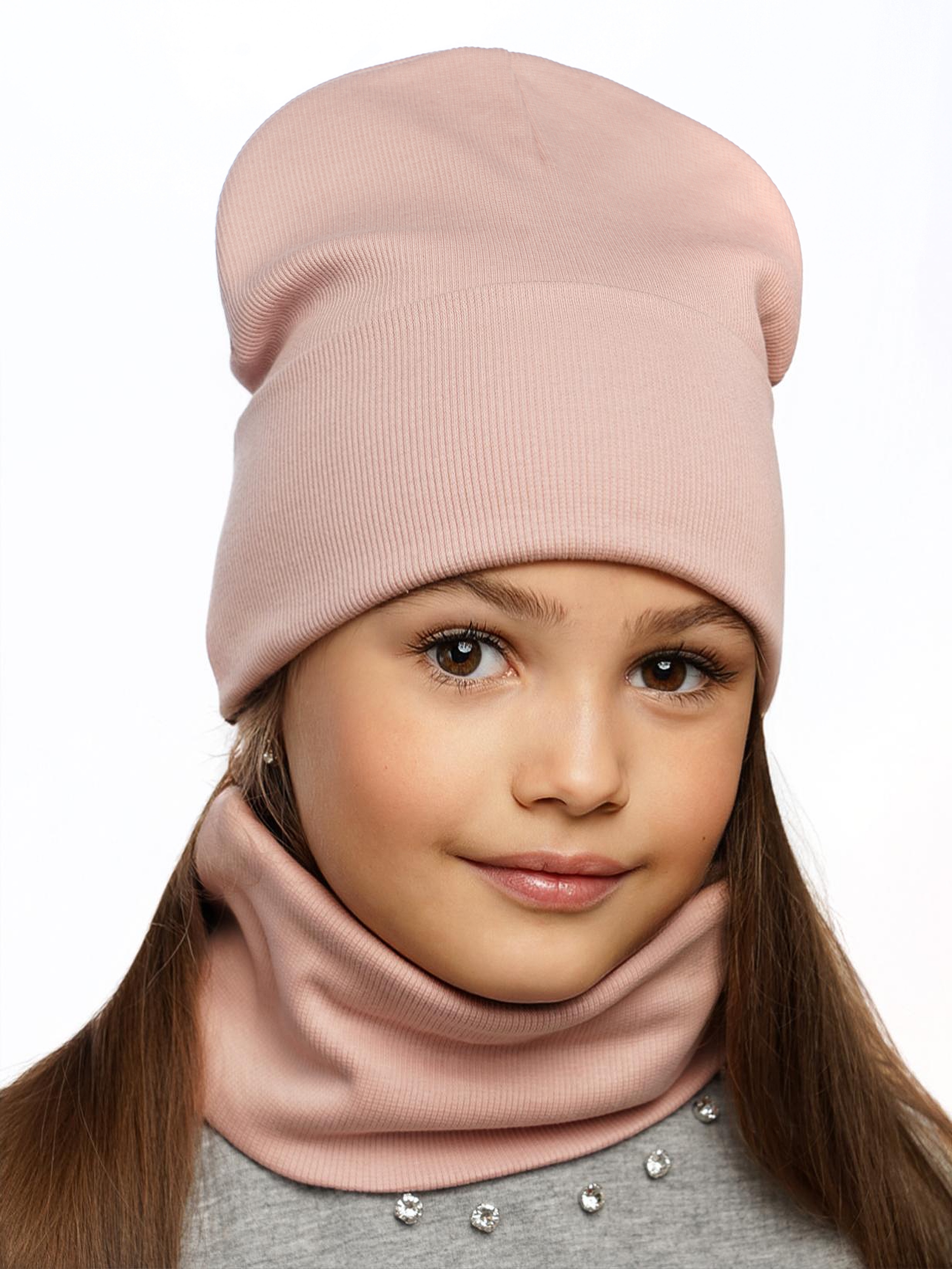 Шапка и снуд ПриКиндер U-Sp24554 Цвет: Пудра - фото 10