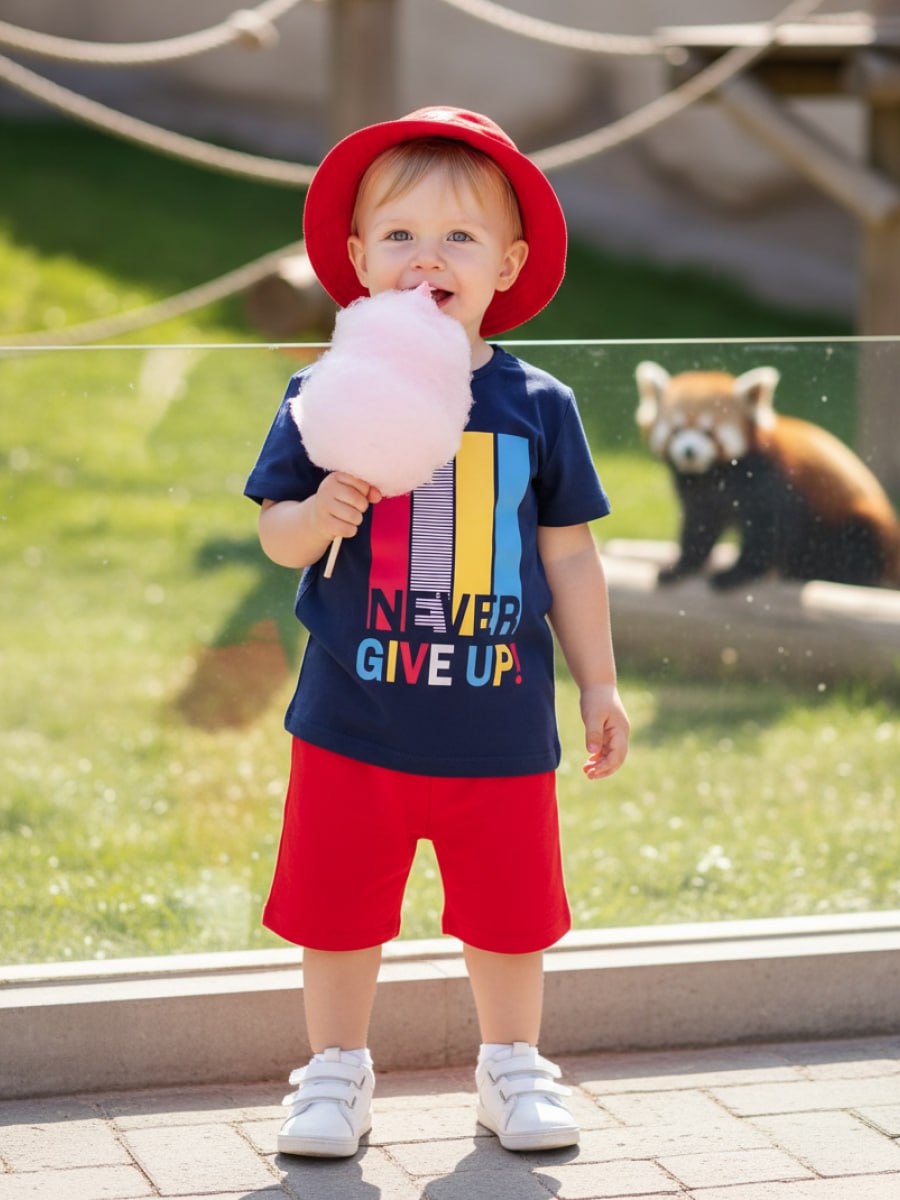 Футболка и шорты VEDDI 683/2к-21-синий/красный/Never - фото 11