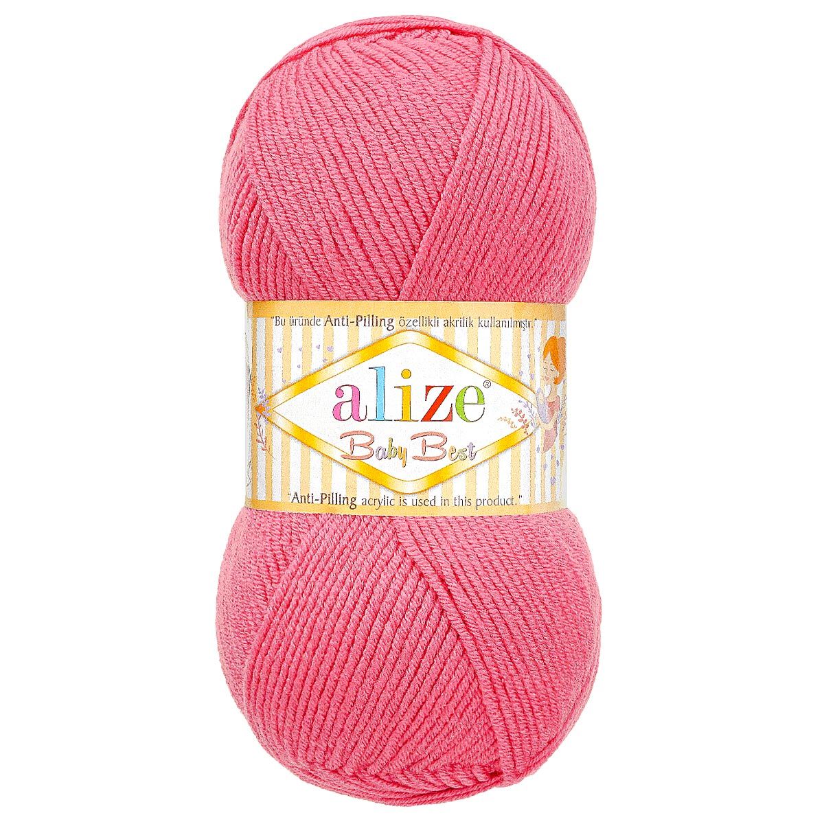 Пряжа для вязания Alize baby best бамбук акрил с эффектом антипиллинг 100 г 240 м 157 сахарная вата 5 мотков - фото 4