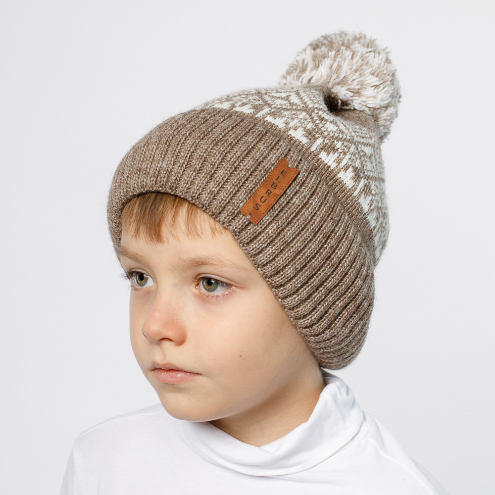 Шапка Bai FAMILY SHE-002коричневый с белым - фото 2