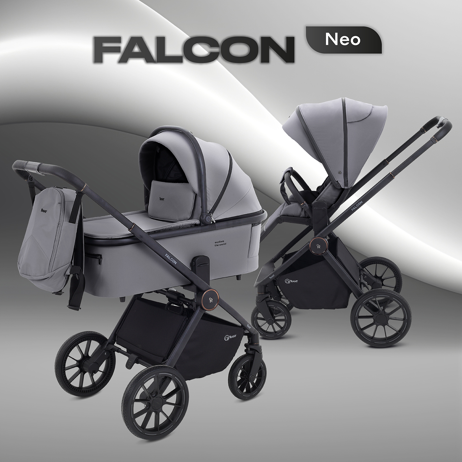 Коляска 2в1 Rant Falcon Neo серый - фото 1