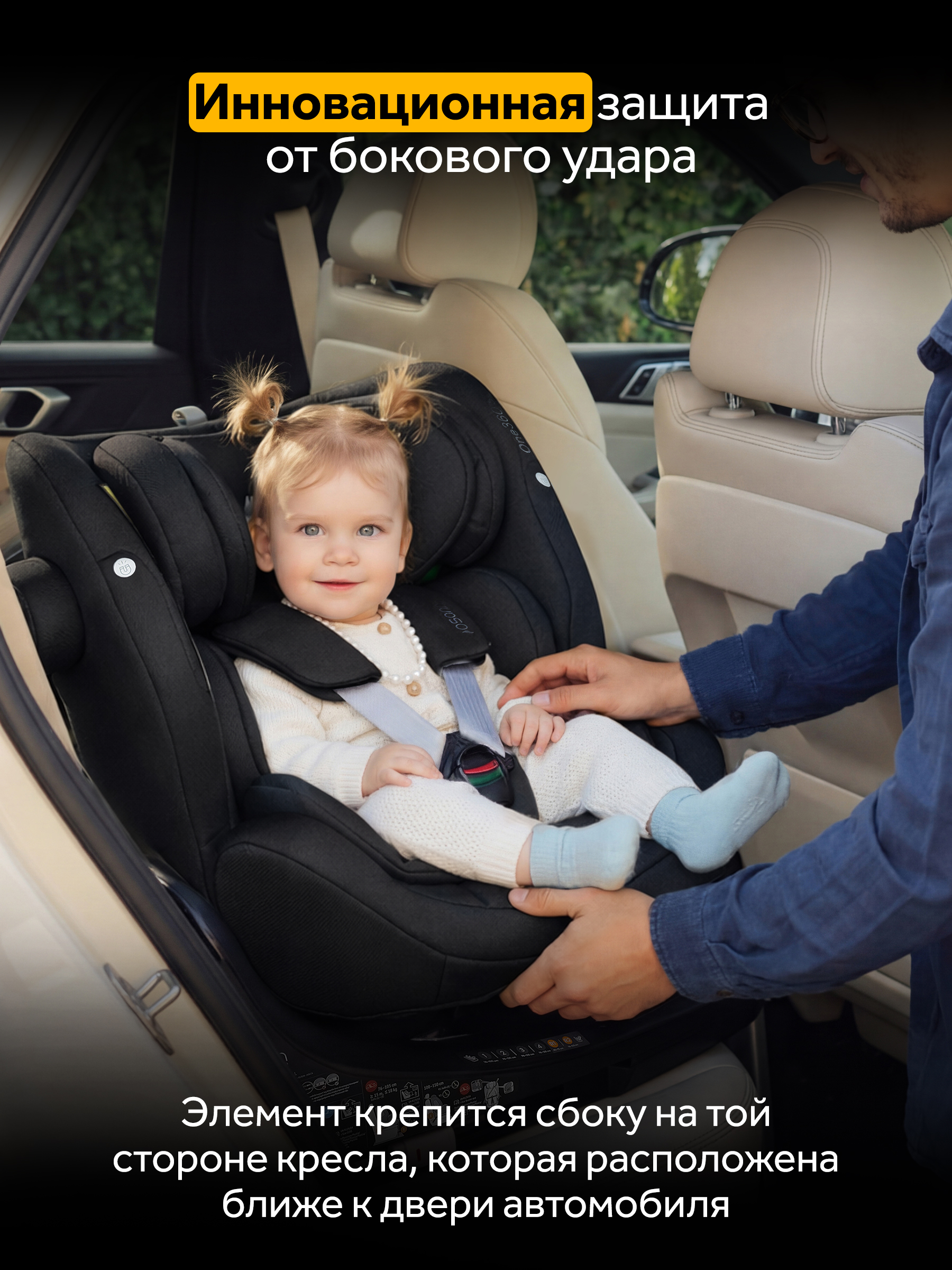 Автокресло Osann One 360 Carbon 0-36 кг Isofix 0+/1/2/3 (0-36 кг) черный - фото 6