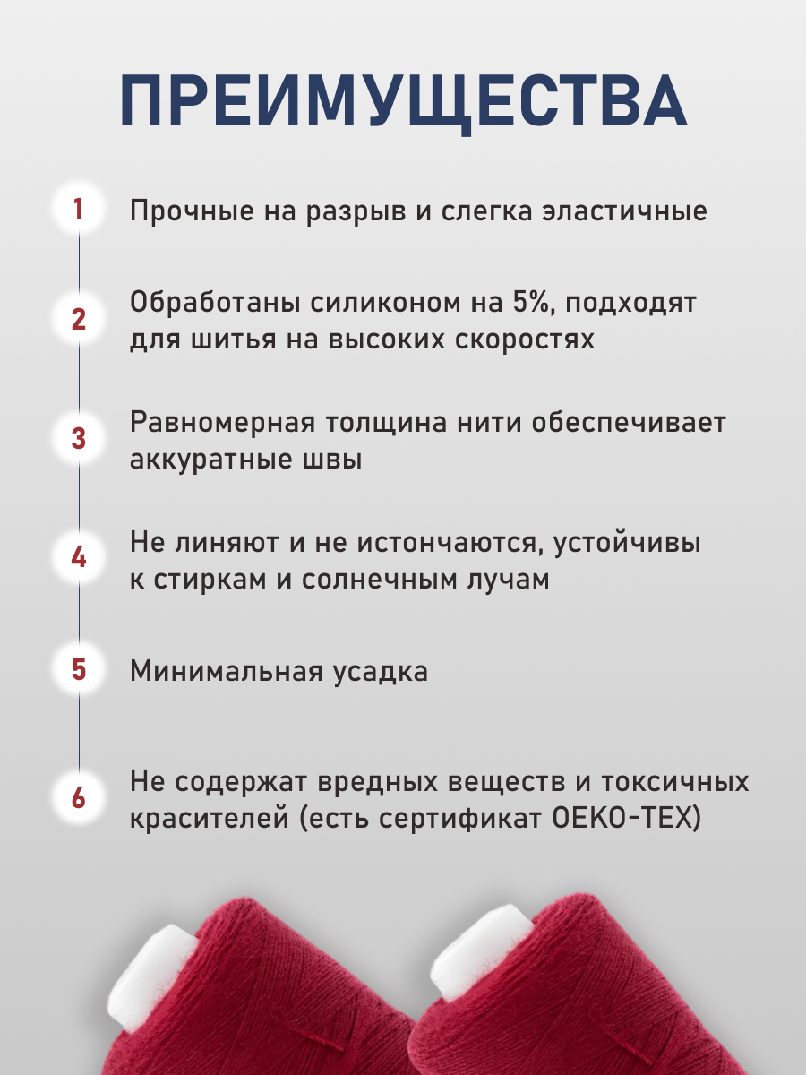 Нитки для шитья 40/2 Bestex 10шт цв 246 - фото 3