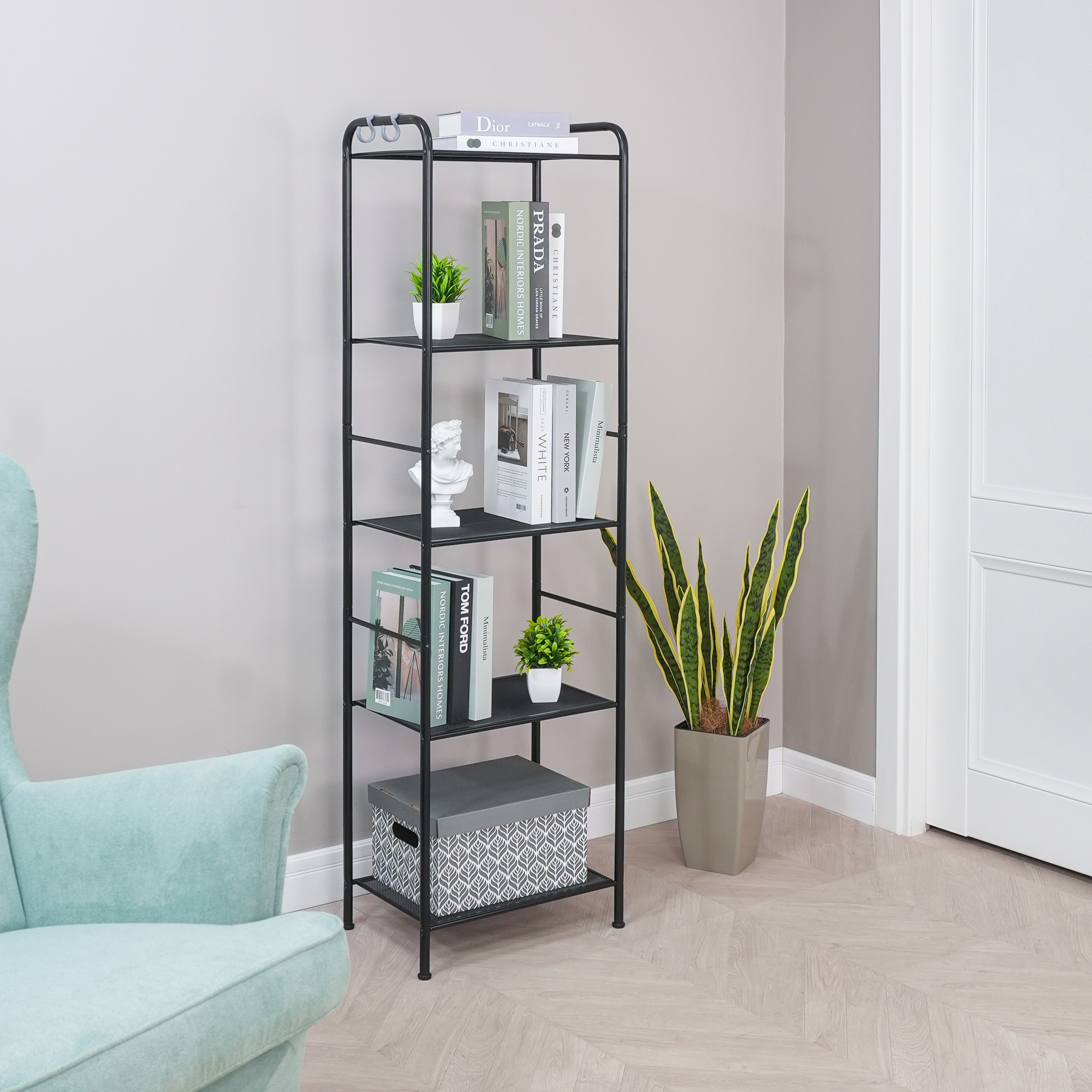 Стеллаж ЗМИ Валенсия 15 черный - фото 2