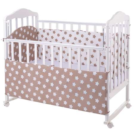 Бортики в кроватку Lemony kids Stars кофейный 4 части
