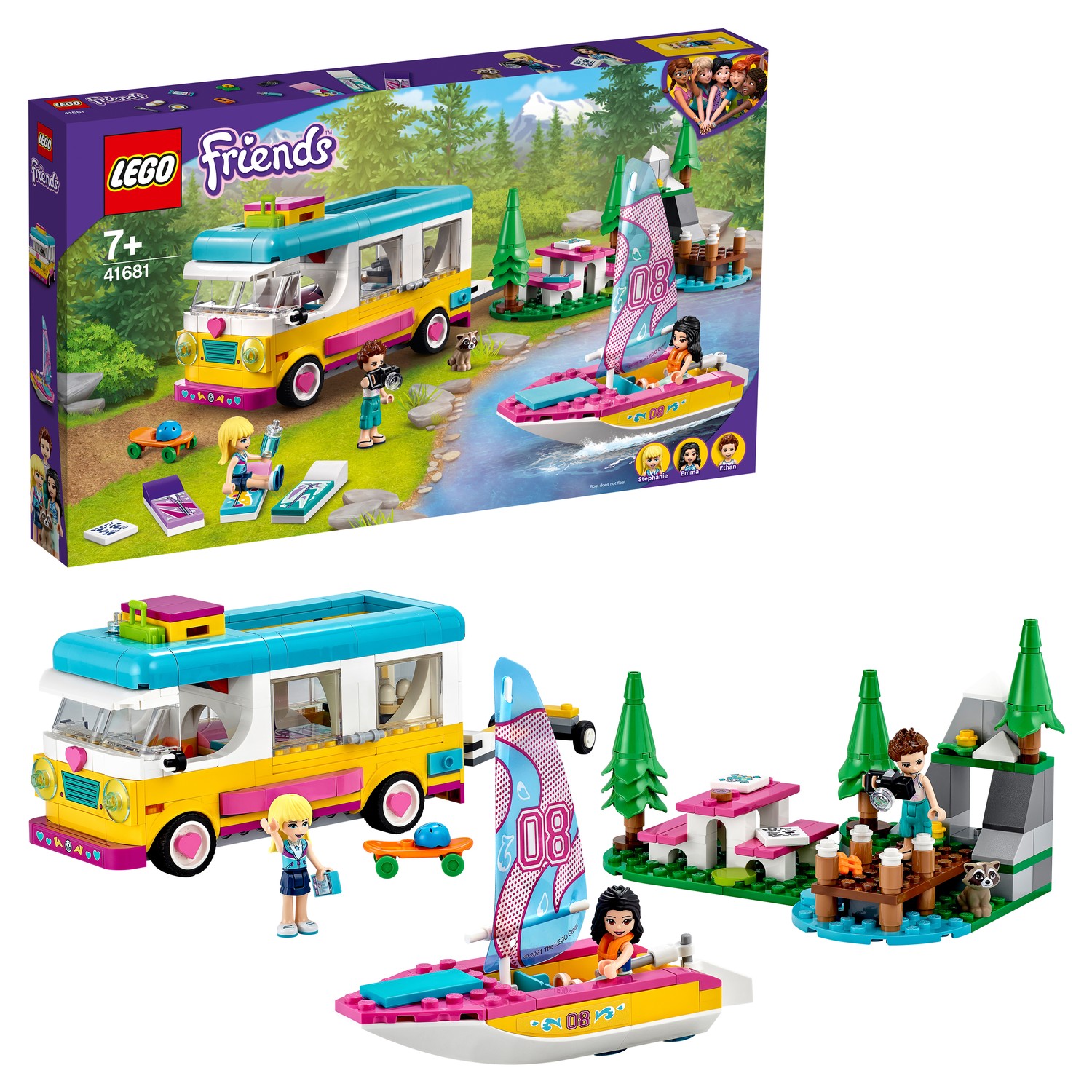 Конструктор LEGO Friends Лесной дом на колесах и лодка - фото 1