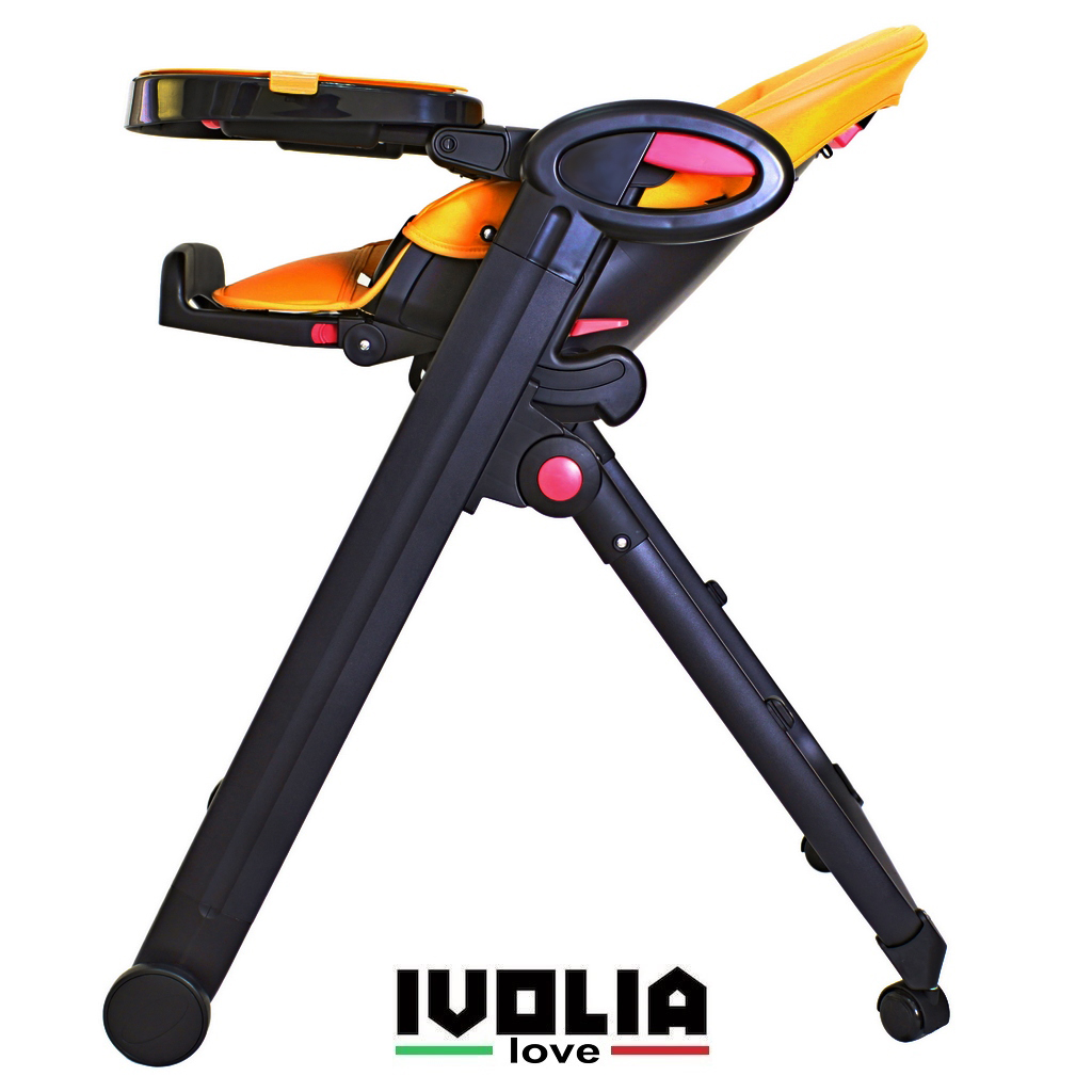 Стульчик для кормления Ivolia LOVE 02 4 колеса orange трансформер - фото 4