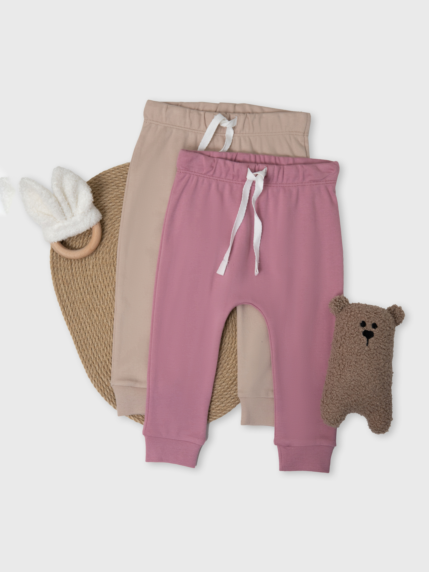 Брюки 2 шт Mark Formelle (Марк Формэль) 85113-2/холодный бежевый +кристальная роза - фото 1