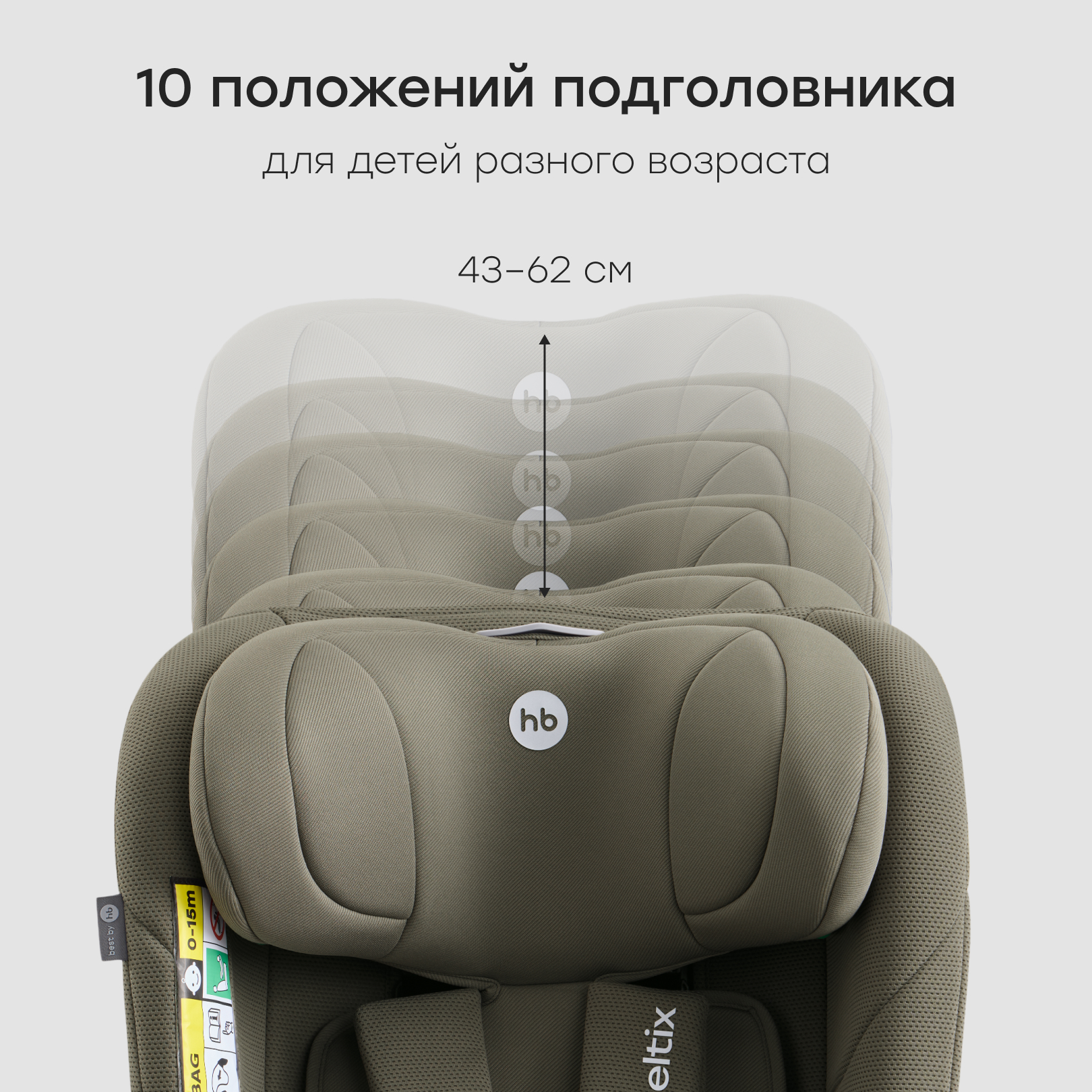 Автокресло Happy Baby SHELTIX Isofix 0+/1/2/3 (0-36 кг) зеленый - фото 10