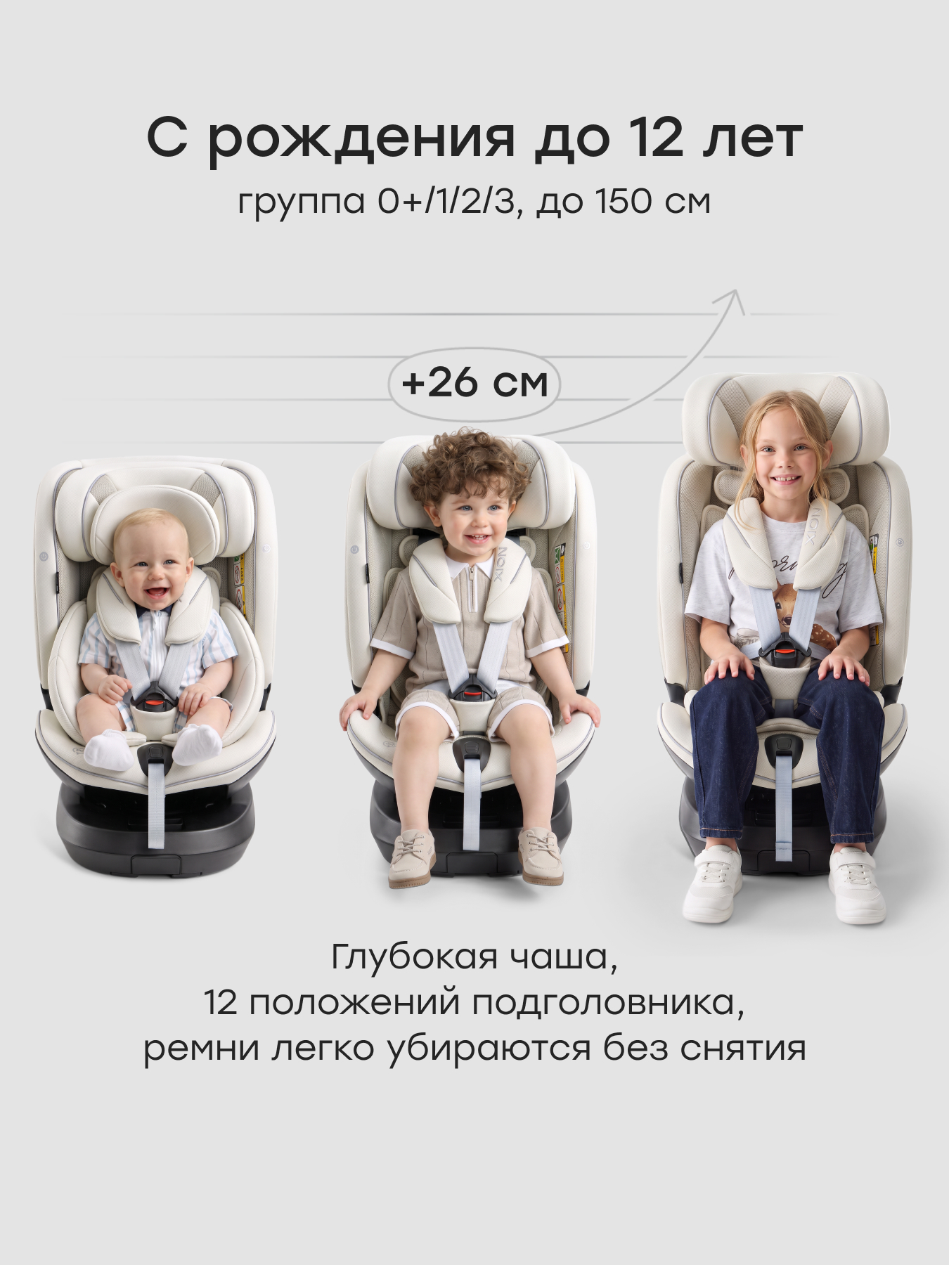 Автокресло Happy Baby Xion Isofix 0+/1/2/3 (0-36 кг) бежевый - фото 7