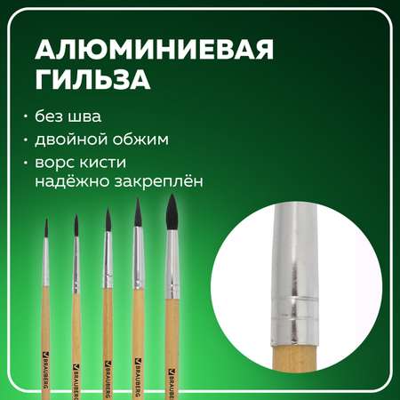 Кисть Brauberg 5 шт. (белка)