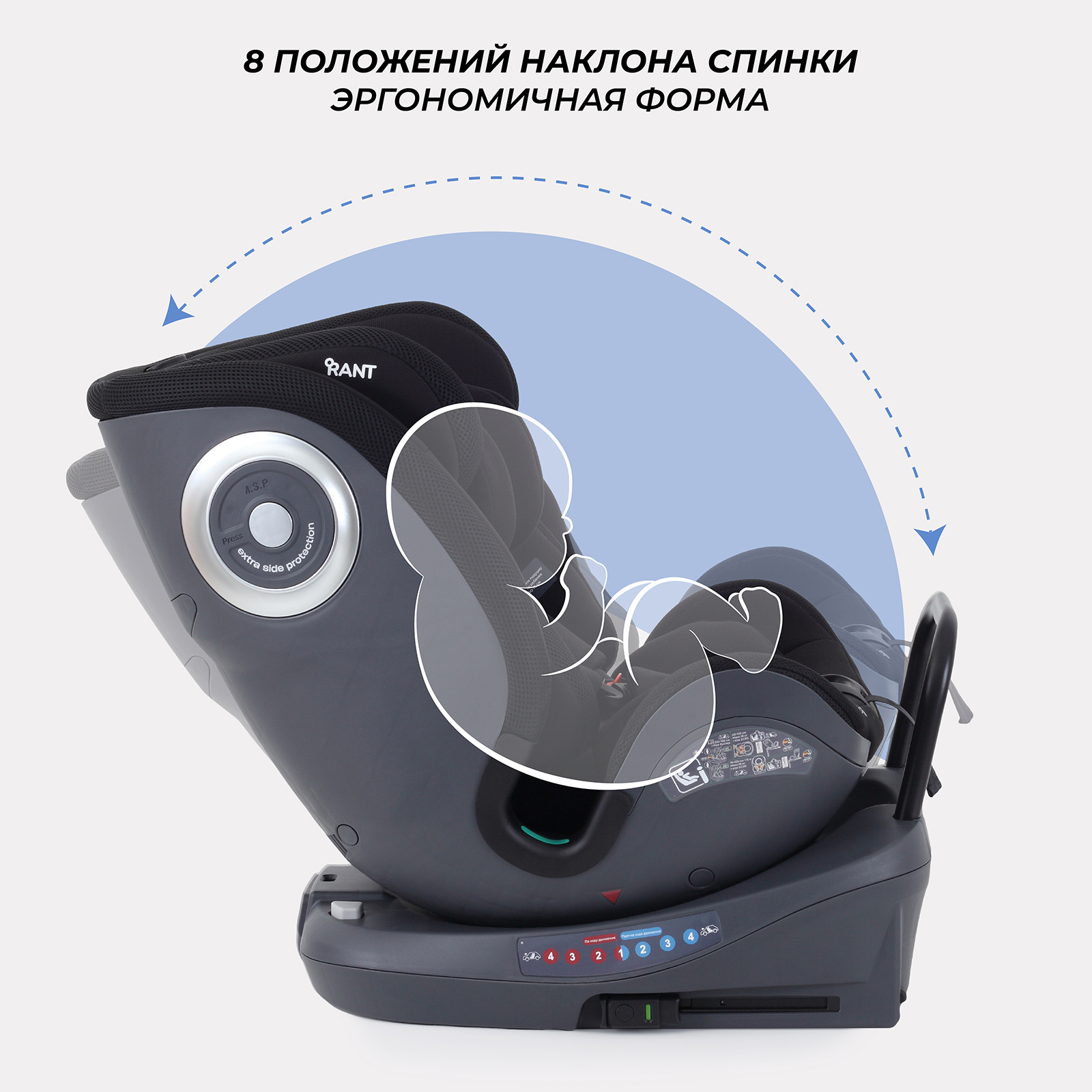 Автокресло Rant MultiFix Black Isofix 0+/1/2/3 (0-36 кг) - фото 3