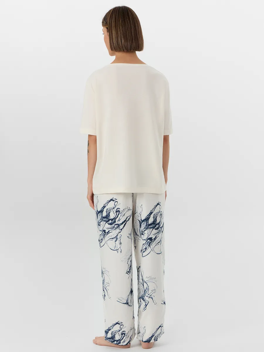 Пижама Mark Formelle (Марк Формэль) 592541/молочный +лошади на молочном - фото 10