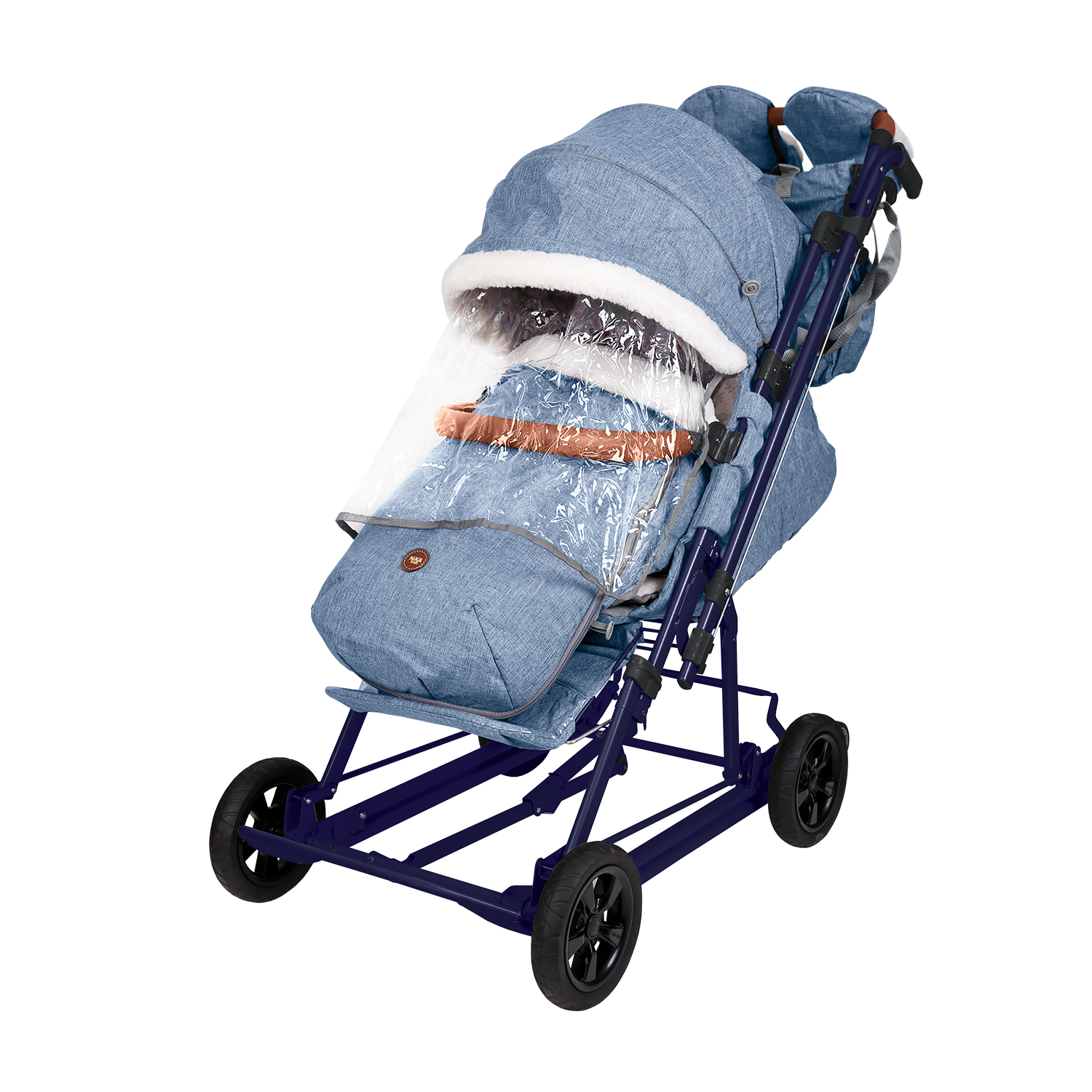 Санки-коляска NiKA kids синий джинс - фото 8
