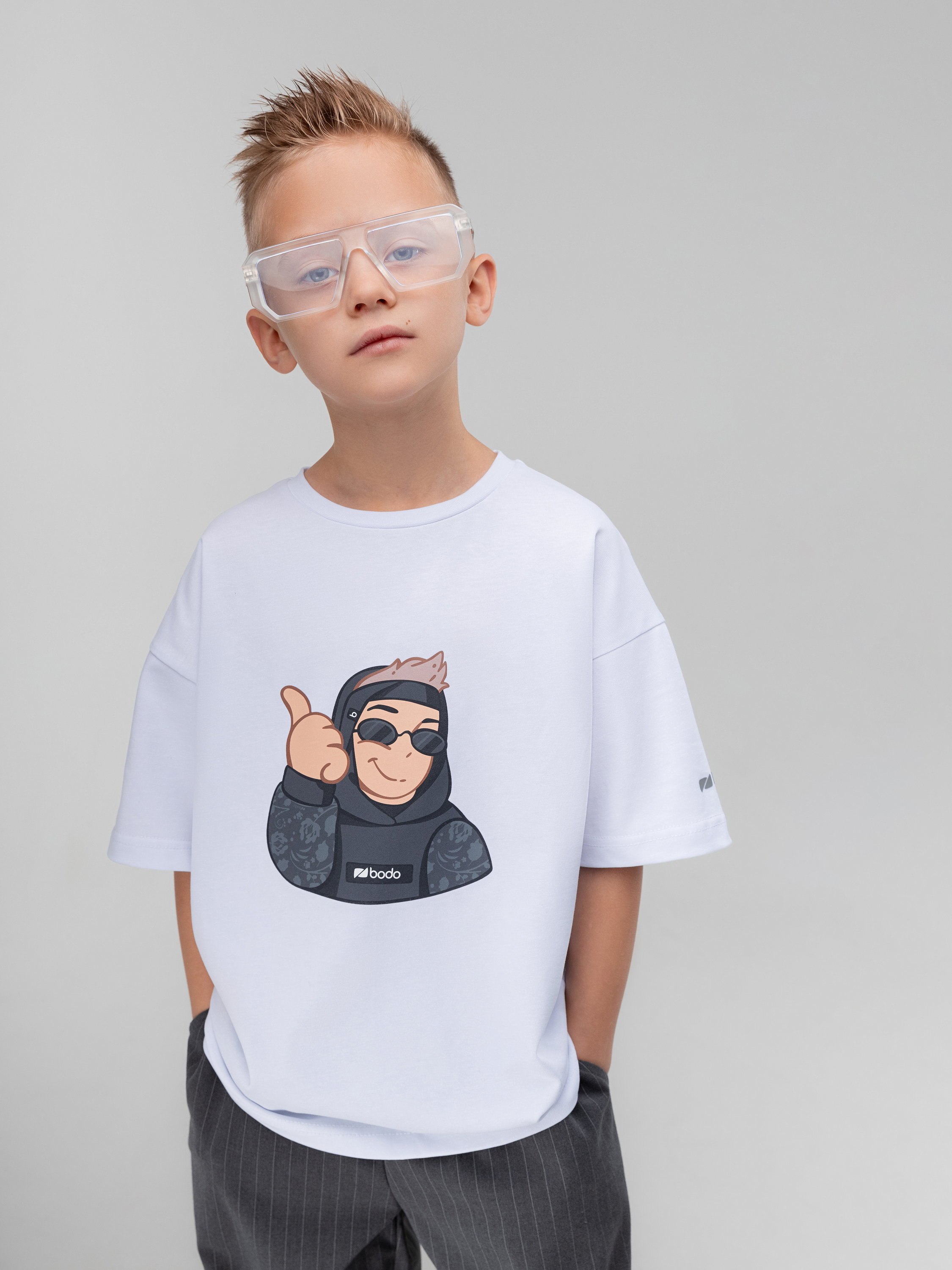 Изображение товара Футболка Bodo для детей свободного силуэта с принтом