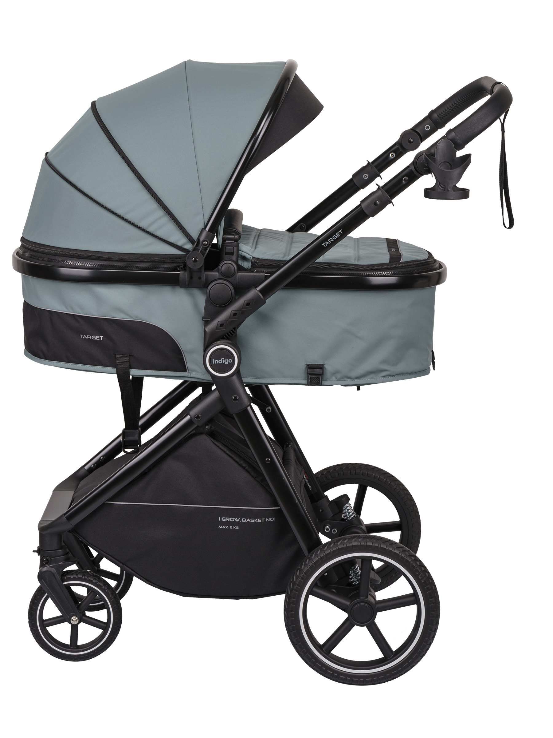Коляска трансформер Indigo TARGET 3в1 зеленый - фото 18