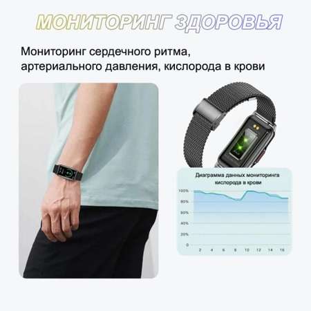 Фитнес-браслет CheckME Smart CMSH80BBB с секундомером мониторингом сна тонометром