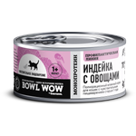 Полнорационный консервированный корм BOWL WOW для кошек с чувствительным пищеварением паштет с индейкой 100 г