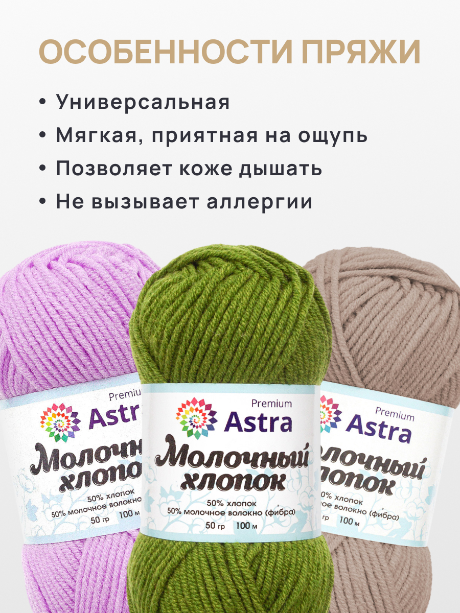 Пряжа для вязания Astra Premium 50г 100м 10шт - фото 4