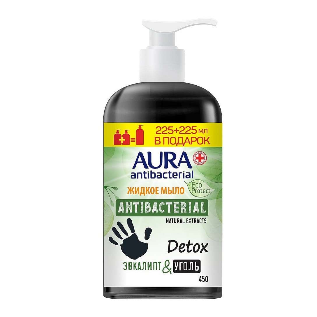 Мыло жидкое AURA Eco Protect Detox 2 шт. 225 мл - фото 1