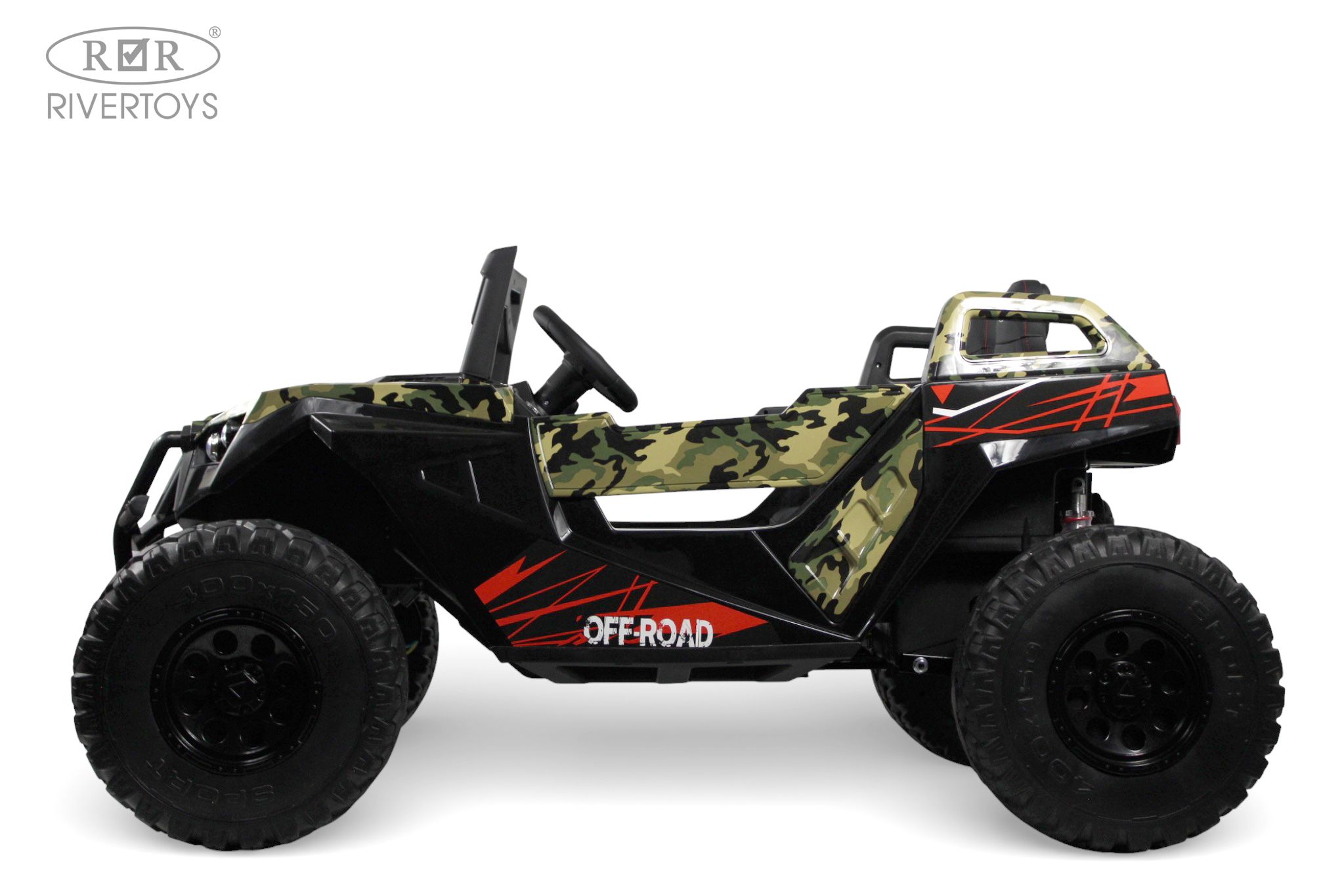 Электромобиль RIVERTOYS A707AA-LUX-NEW-GREEN-CAMOUF С пультом ДУ - фото 16